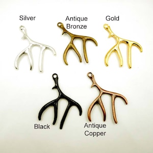 4 Antler Charms In 5 Colors, Jewelry Making - 41-2-8