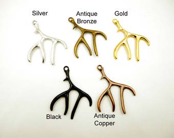 4 Antler Charms In 5 Colors, Jewelry Making - 41-2-8