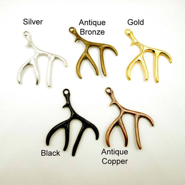 4 Antler Charms In 5 Colors, Jewelry Making - 41-2-8