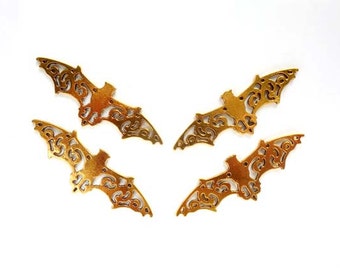 4 Antique Gold Bat Connector/Charms - 27-31