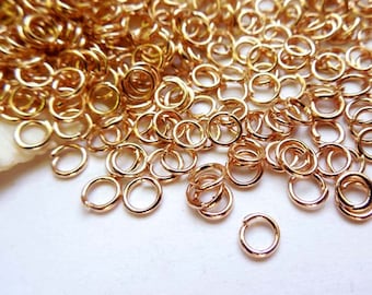 50 Or 100 Rose Gold Plated Jump Rings 4mm, Open Loop, Jewelry Making - 9-RG-4OL