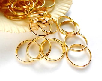 50 Gold Plated Double Loop Split Jump Rings 15mm - 8-18