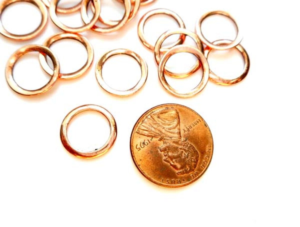 20 Rose Gold Plated Jump Rings 12mm Closed Loop 9RG12 Etsy
