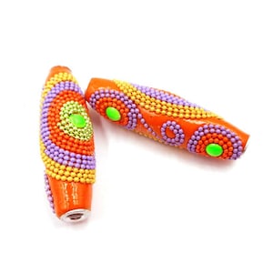 2 Indonesian Style Beads - 32-3