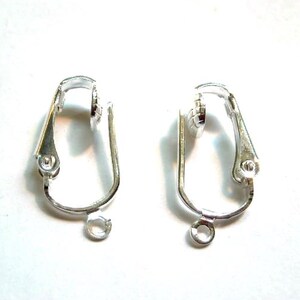 2 Pairs Silver Plated Earring Clips - 13-1 image 2