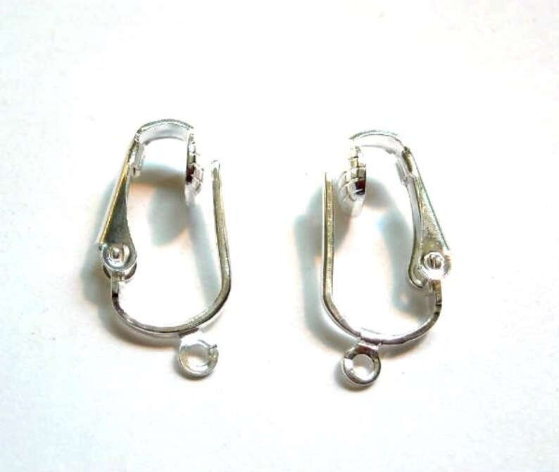 2 Pairs Silver Plated Earring Clips - 13-1 image 2