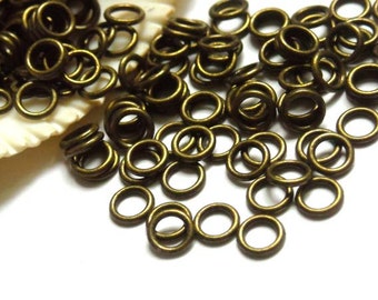 50 Or 100 Antique Bronze Jump Rings 6mm, Closed Loop - 11-6