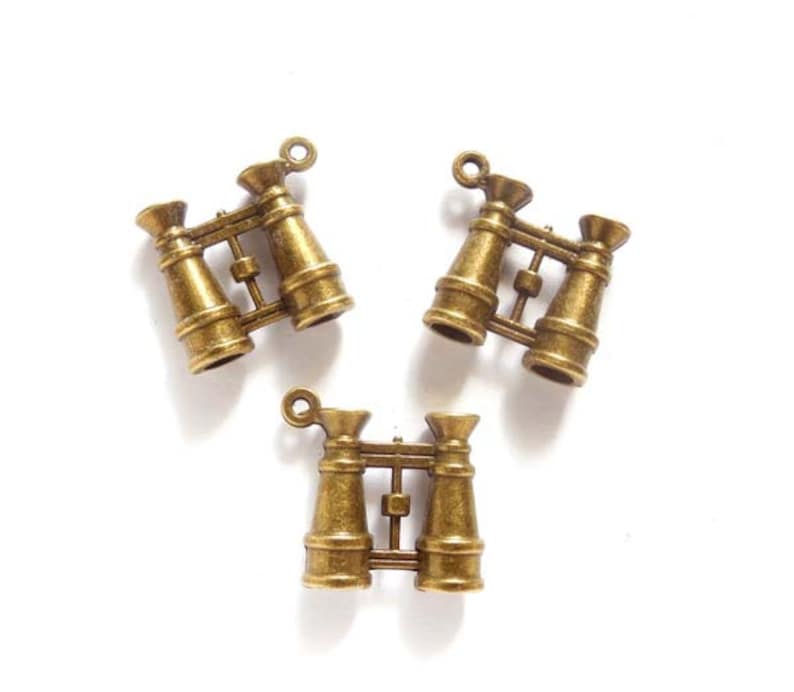 3 Antique Bronze Binocular Pendant/Charms 304 Etsy