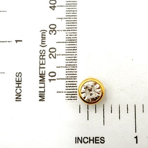 20 Gold And Clear Rhinestone Studs 23-7-2 image 2