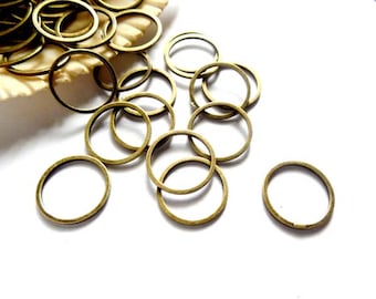 24 Antique Bronze Closed Jump Rings 12mm -11-5