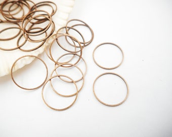 25 Antique Copper Closed/Linking Jump Rings 14mm -10-AC-14CL