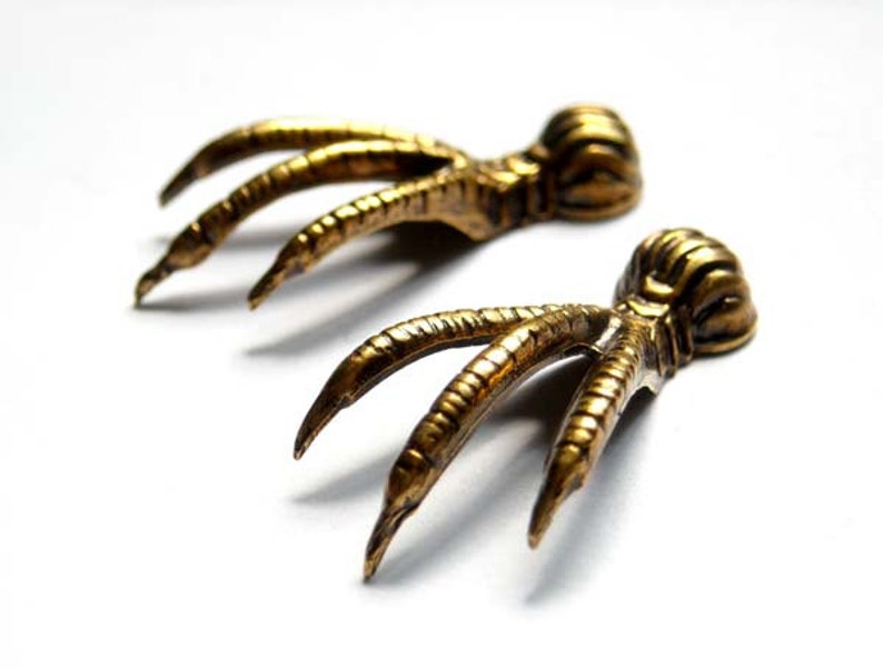 1 Antique Brass Bird's Claw Stampings 22-18-4 image 4