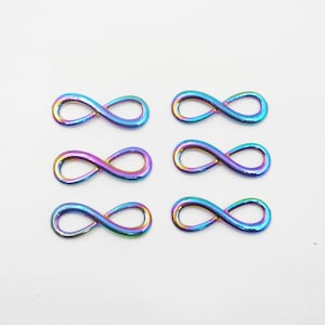 6 Electroplated Infinity Symbol Connectors - 3-41-A