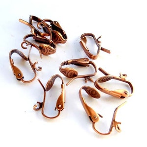 Antique Copper Earring Clips 2 Pairs 13-6 image 4