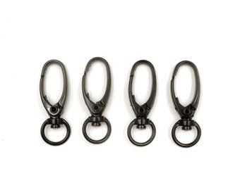 4 Black Lobster Swivel Clasps  -15-15A