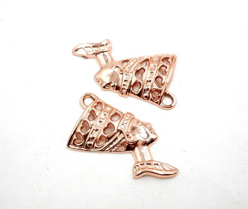 2 Rose Gold Plated Nefertiti Pendant/Charms 20-C-6B image 4