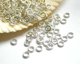 50 Or 100 Silver Plated Jump Rings 4mm, Closed Loop - 7-11