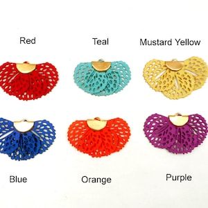 Fabric Fan Tassel Charms  - 2 Of One Color - 34-1