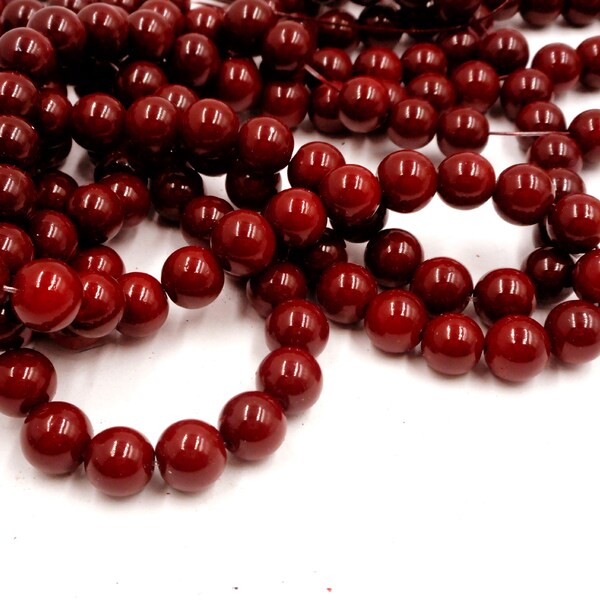 Dark Red Beads Etsy