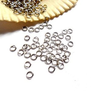 100 Stainless Steel Jump Rings 3mm, Open Loop - 9-3-OL