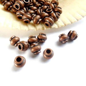 20 Antique Copper Lantern Shaped Spacer Beads - 24-28B