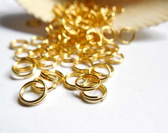 50 Or 100 Gold Plated Double Loop Split Jump Rings 6mm - 8-25