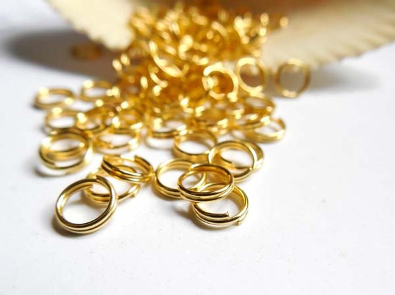 50 or 100 Gold Plated Double Loop Split Jump Rings 6mm 825 Etsy