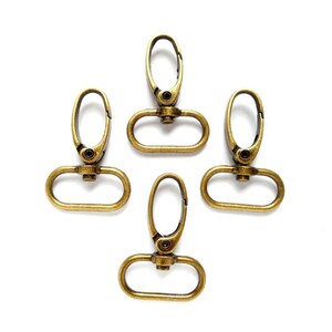 4 Antique Bronze Trigger Snap Hook Lobster Swivel Clasps - 16-36