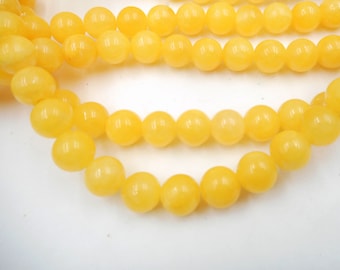 50 Yellow Opaque Glass Beads - 29-10