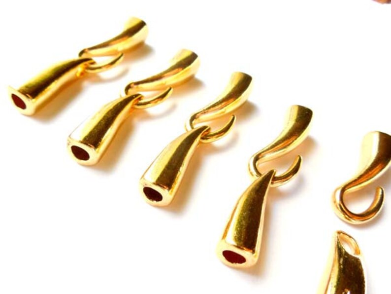 5 Gold Plated Hook and Eye Cord Clasps 16GCE2 Etsy