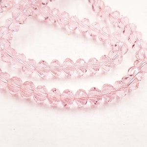 30 Pink Faceted Crystal Glass Beads - 24-44