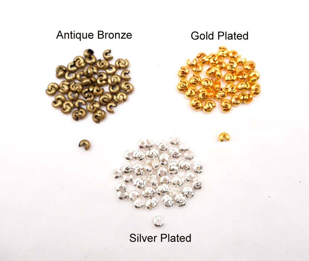 20 Antique Bronze Gold Plated or Silver Plated Crimp Knot Etsy