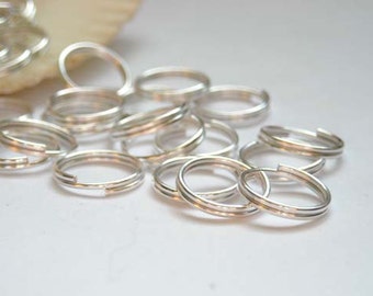 100 Silver Plated Double Loop Split Jump Rings - 10mm - 7-18