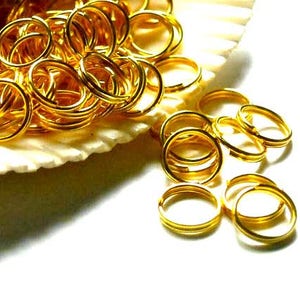 50 Or 100 Gold Plated Double Loop Split Jump Rings 8mm 8-15 image 4