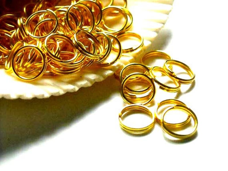 50 Or 100 Gold Plated Double Loop Split Jump Rings 8mm 8-15 image 4