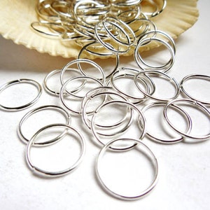 50 Silver Plated Open Jump Rings 12mm 7-7 image 3