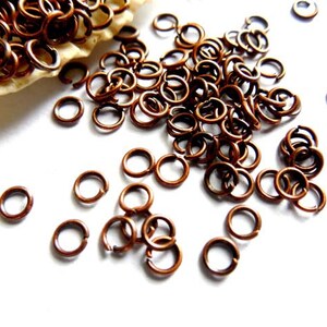50 Or 100 Antique Copper Jump Rings 3mm, Open Loop - 10-AC-3OL