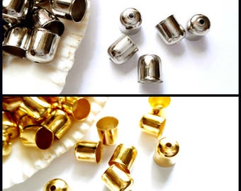 20 Silver Or Gold Tone Cord Ends - 15-14