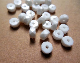 30 Acrylic Faceted Disc Spacer Beads - 25-3