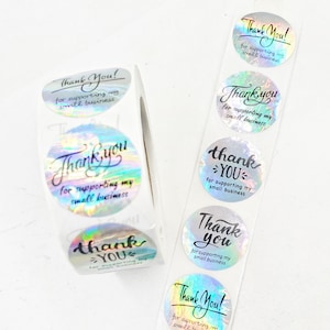 Rotolo di adesivi iridescenti di ringraziamento - 500 pezzi - 36-5A