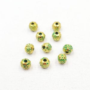 10 Antique Gold/Patina Rondelle Bumpy Spacer Beads - 24-61-B