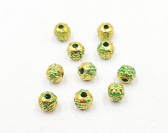 10 Antique Gold/Patina Rondelle Bumpy Spacer Beads - 24-61-B