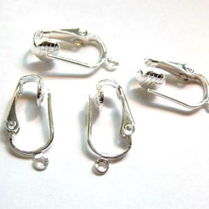 2 Pairs Silver Plated Earring Clips - 13-1 image 3