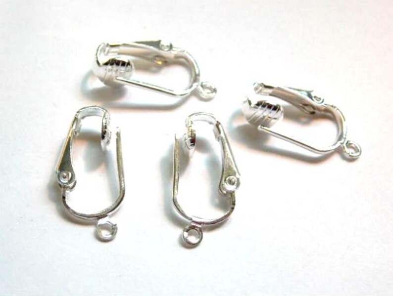 2 Pairs Silver Plated Earring Clips - 13-1 image 3
