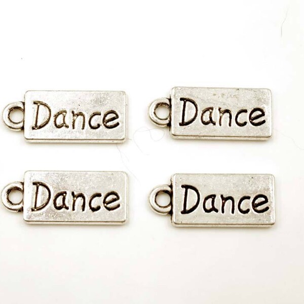 6 danse argent antique mot Charms - 21-16-13