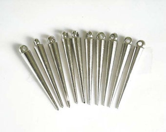 10 Antique Silver Spikes - 6-1