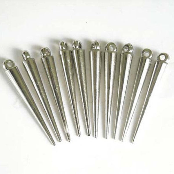 10 Antique Silver Spikes - 6-1