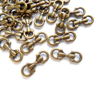 10 Antique Bronze 2 Looped Connectors - 1-43-A