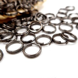 50 Gunmetal Jump Rings 6mm, Double Loop - 10-6DL