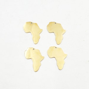 4 Stainless Steel Antique Gold Africa Charms - 21-58-2